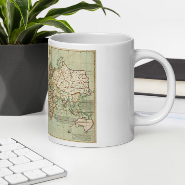 Vintage World Map - White glossy mug - Image 7