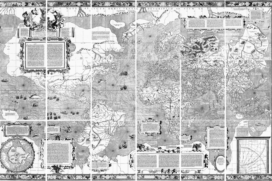 Mercator Projection 1569 World Map Composite Original