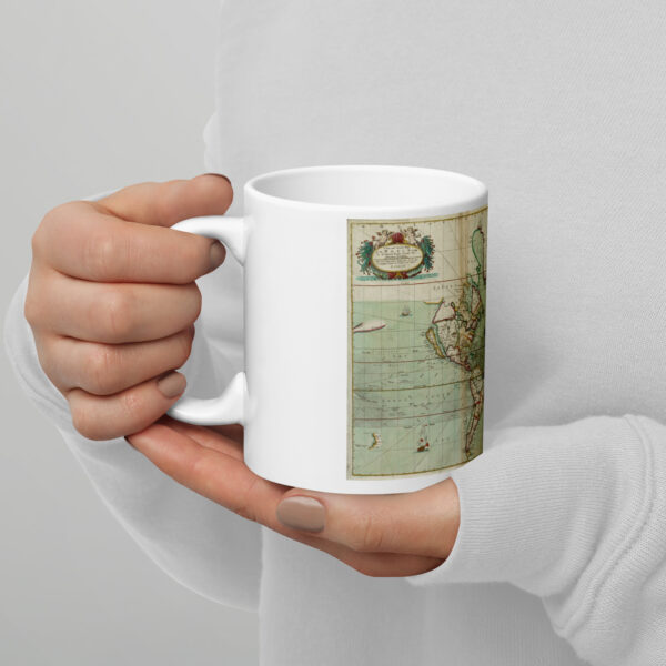 Vintage World Map - White glossy mug - Image 9
