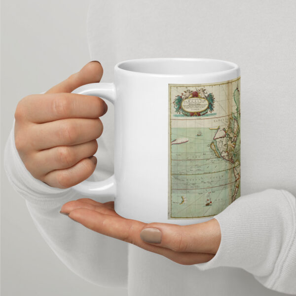Vintage World Map - White glossy mug - Image 13