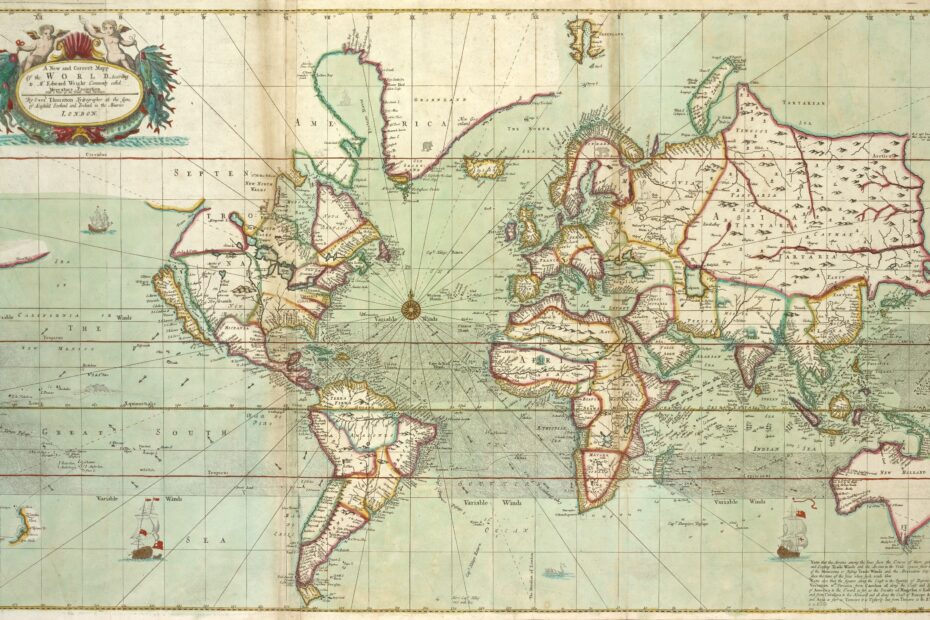 ​Samuel Thornton - A New and Correct Map of the World 1702 to 1707 A.D.